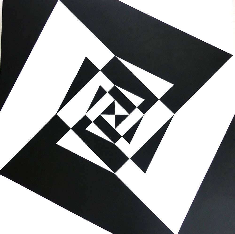 Triangles aux carrés I, Acrylique sur toile