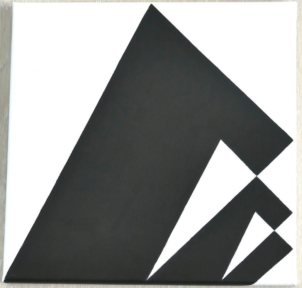Triangles aux carrés III, Acrylique sur toile